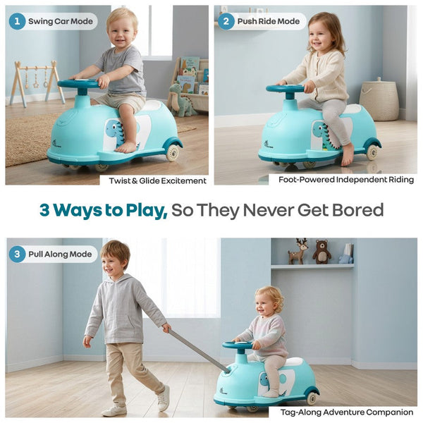 R for Rabbit Iya Iya Poppy 3-in-1 Kids Swing Car 2Y+ Lake Blue