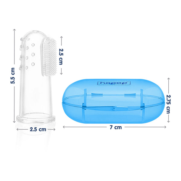 Hopop Baby Finger Tooth Brush With Case 0M+ – White