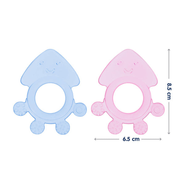 Hopop Easy Grip Silicone Teether for Teething Gums Pack of 2 Assorted