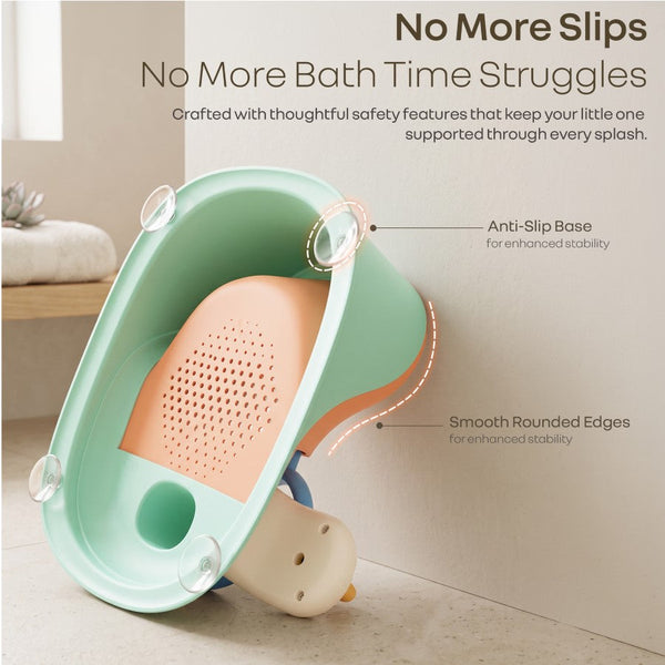 R for Rabbit Fun Time Cozy 2 in 1 6M+ Up to 15kg Baby Bath Seat– Peach Mint