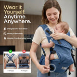 R for Rabbit Solo Wrap Comfy 5-in-1 Baby Carrier 4–36M Up to 20kg – Denim Blue