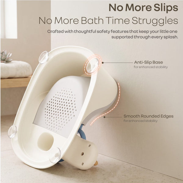 Baby Bath Seat R for Rabbit Fun Time Cozy 2 in 1 6M+ Up to 15kg Baby Bath Seat – Grey Ivory