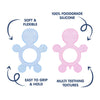 Hopop Easy Grip Silicone Teether for Teething Gums Pack of 2 Assorted