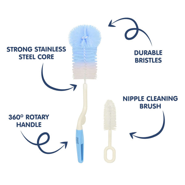 Hopop Rotary Bottle & Teat Cleaning Brush Pink