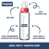 Hopop Glass Feeding Bottle Slim Neck 8Oz 240Ml (Asst Color)