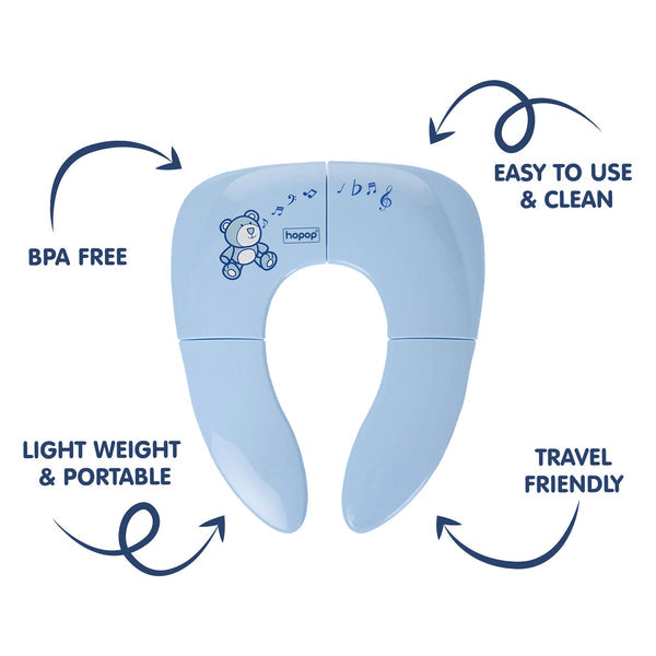 Hopop Foldable Travel Potty Seat for Kids 6M-4Y Blue