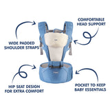 Hopop 5 in 1 Elegant Hip Seat Baby Carrier- Blue