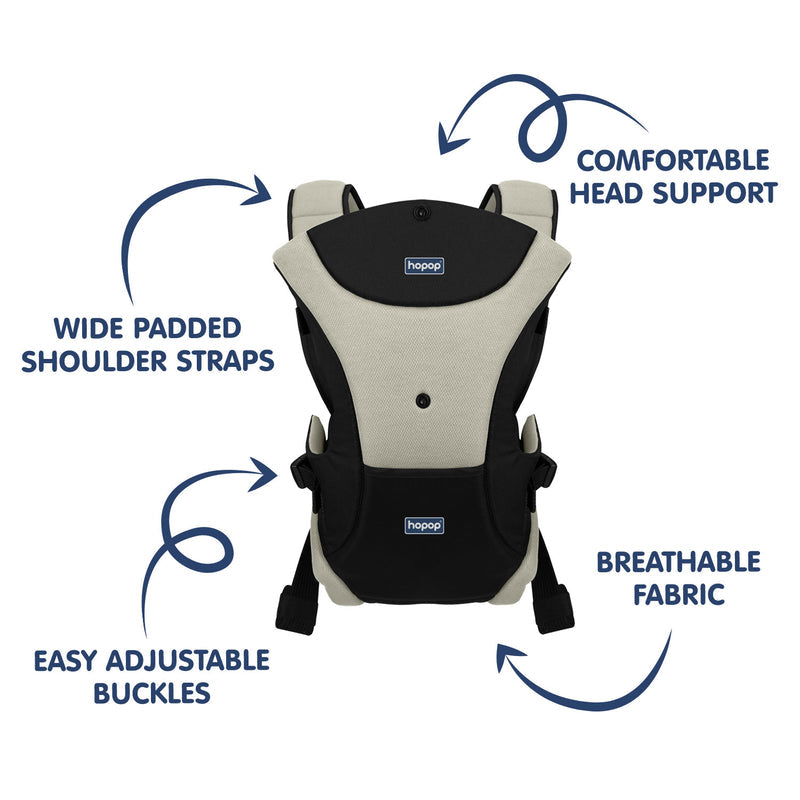 Hopop 3-in-1 Cuddle Me Baby Carrier 3-12 Months Grey