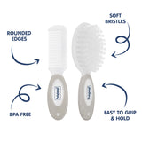 Hopop Soft-Bristle Baby Hair Brush & Comb Set - Green