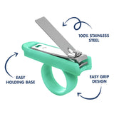 Hopop Baby Nail Clipper Cutter with Finger Grip Green