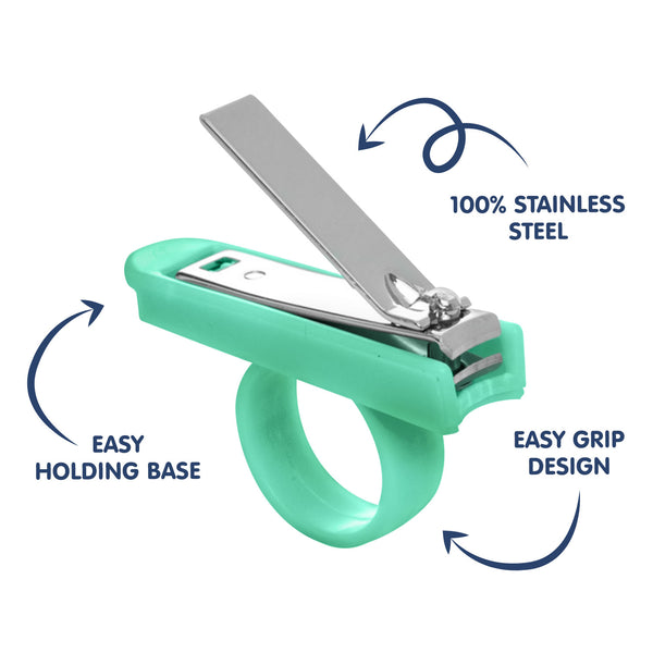 Hopop Baby Nail Clipper Cutter with Finger Grip Green