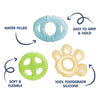 Hopop Multi-Textured, Water-Filled Cooling Teether – Pack of 3 - Assorted