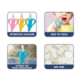 Hopop Easy Grip Banana-Shaped Silicone Baby Teether 3M+ Blue