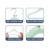 Hopop Non-Slip Velvet Baby Clothes Hangers Pack of 6 Pink