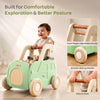 R for Rabbit Kiddie Kart Ride-On & Push Walker 4 in 1 0–3Y Up to 20kg – Green Beige
