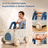 R for Rabbit Kiddie Kart Ride-On & Push Walker 4 in 1 0–3Y Up to 20kg– Grey Blue