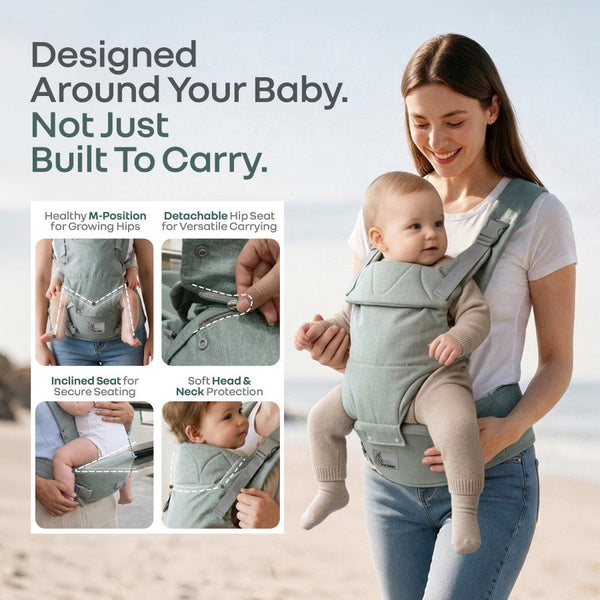 R for Rabbit Solo Wrap Comfy 5-in-1 Baby Carrier 4–36M Up to 20kg – Light Sage Green