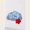 Babiano Sleeping Teddy Hooded Baby Towel – White
