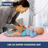 Hopop Multipurpose Baby Massage Mat & Waterproof Diaper Changing Mat Bear Pink
