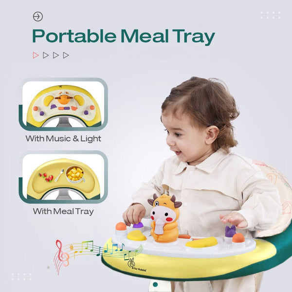 R For Rabbit Little Feet Plus Walker - Detachable Toy Music & Light Green Yellow