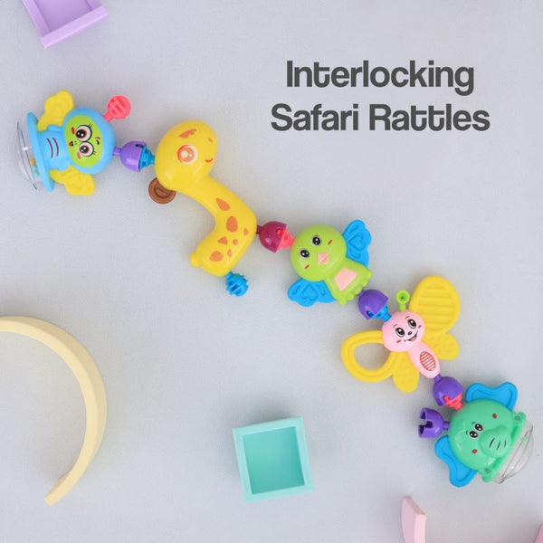R for Rabbit Teethers and Rattles Jingle Safari Rattles (Pack of 5) Multicolor