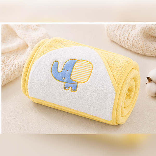 Babiano Soft & Absorbent Elephant Baby Hooded Towel – Yellow