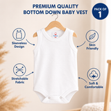 Babiano Cotton Blend Button Down Bodysuit Romper Pack of 1 White
