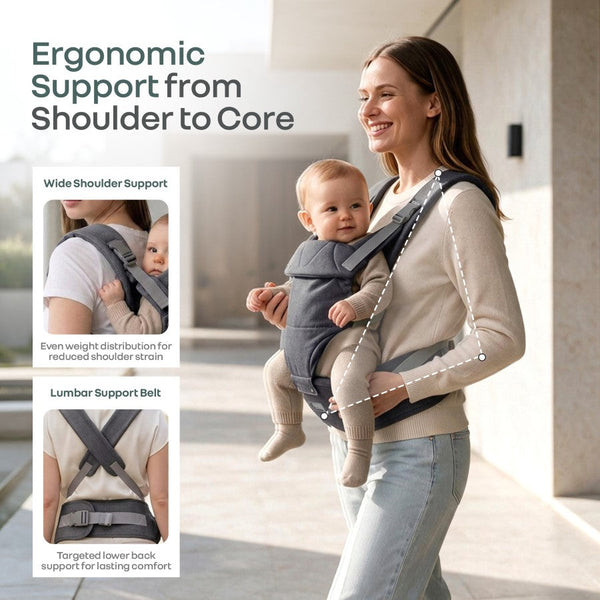 R for Rabbit Solo Wrap Comfy 5-in-1 Baby Carrier 4–36M Up to 20kg – Charcoal Grey