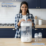 Hopop 2-in-1 Baby Bottle Steam Sterilize Compact & Travel-Friendly – White