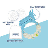 Hopop Baby Food & Fruit Nibbler with Rattle Handle Blue & White