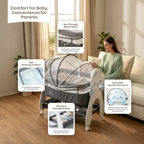 R for Rabbit Street Smart Auto Fold Baby Stroller with Personalized Name Plate 0–3Y – Ash Grey