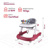 R for Rabbit Baby Walker Little Feet - Red