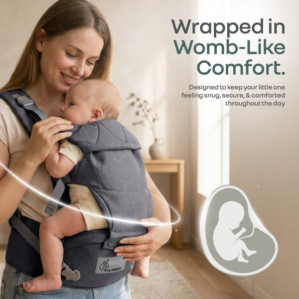 R for Rabbit Solo Wrap Comfy 5-in-1 Baby Carrier 4–36M Up to 20kg – Charcoal Grey