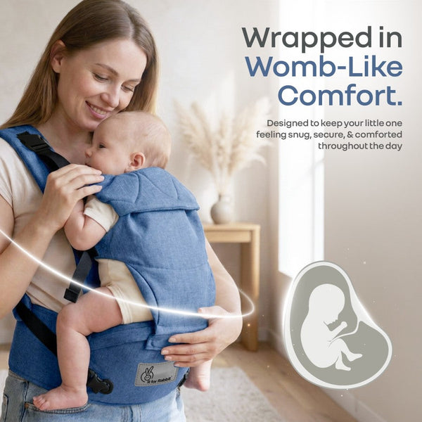 R for Rabbit Solo Wrap Comfy 5-in-1 Baby Carrier 4–36M Up to 20kg – Denim Blue