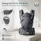 R for Rabbit Solo Wrap Comfy 5-in-1 Baby Carrier 4–36M Up to 20kg – Charcoal Grey
