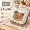 Hudson Baby Big Softies Newborn Bibs Pack of 3 Bear Fawn