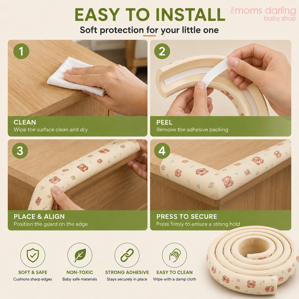 Weikang Baby Safety Soft Cushioned Edge Guard Roll - 2 Mtr Cream