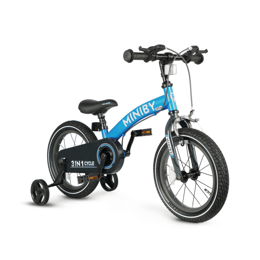 QPlay Miniby 3-in-1 Kids Bike 14 Inch Blue