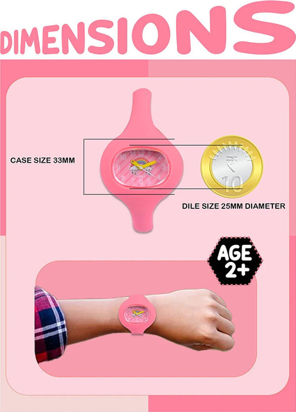 Spiky ALIEN Unique Oval Analog Kids Watch Pink