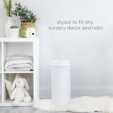 Ubbi Stainless Steel Diaper Pail with Child Safety Lock - Matte White