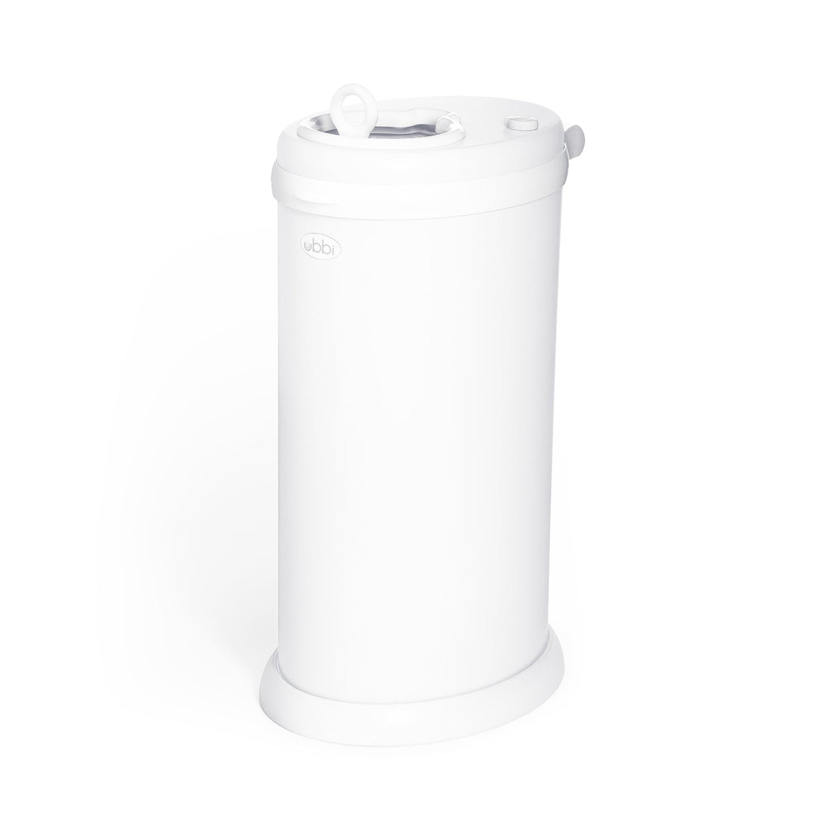 Ubbi Stainless Steel Diaper Pail with Child Safety Lock - Matte White