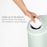 Ubbi Stainless Steel Diaper Pail with Child Safety Lock - Sage
