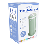 Ubbi Stainless Steel Diaper Pail with Child Safety Lock - Sage