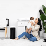 Ubbi Stainless Steel Diaper Pail with Child Safety Lock - Matte Black