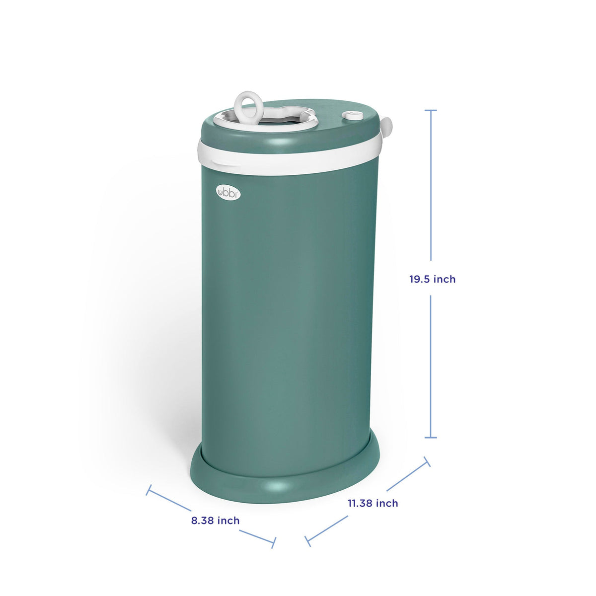 Ubbi Stainless Steel Diaper Pail with Child Safety Lock - Open Water