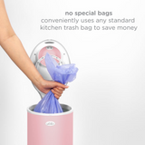 Ubbi Stainless Steel Diaper Pail with Child Safety Lock - Matte Pink