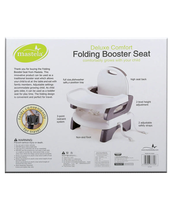 Mastela Folding Booster Seat with Tray 6M–4Y – Grey