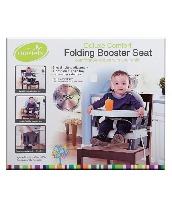 Mastela Folding Booster Seat with Tray 6M–4Y – Grey