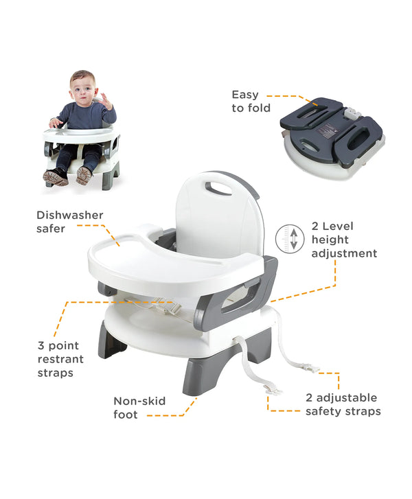 Mastela Folding Booster Seat with Tray 6M–4Y – Grey