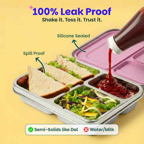Basil Bento Neo 3-Compartment Lunchbox 1000 ml Pixie Dash